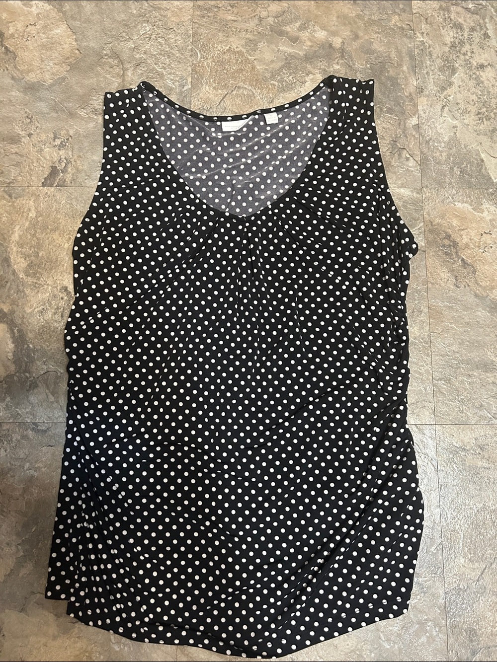 New York & Company Black and White Polka Dot Sleeveless Tank - Picture 1 of 2